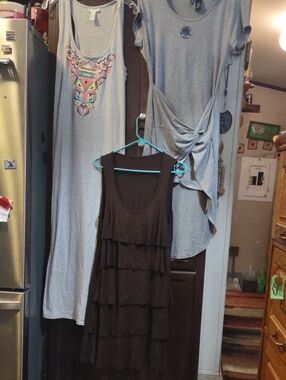Lot Of 3 (Two Size XL one L) Cotton Summer Maxi/Midi Dresses